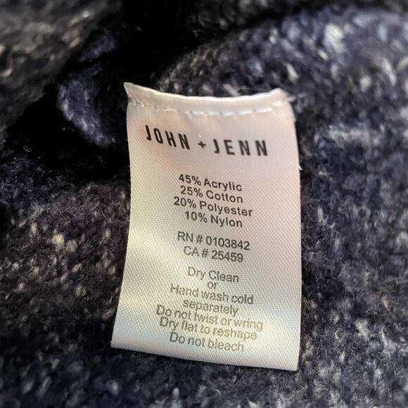 John + Jenn Women's Navy Lace Up Back Long Sleeve Sweater, size Small - Picture 5 of 6